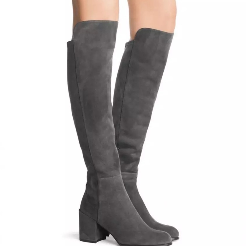 Stuart Weitzman Alljack OTK Boots Size 8. Twice worn- gorgeous. Slate Gray